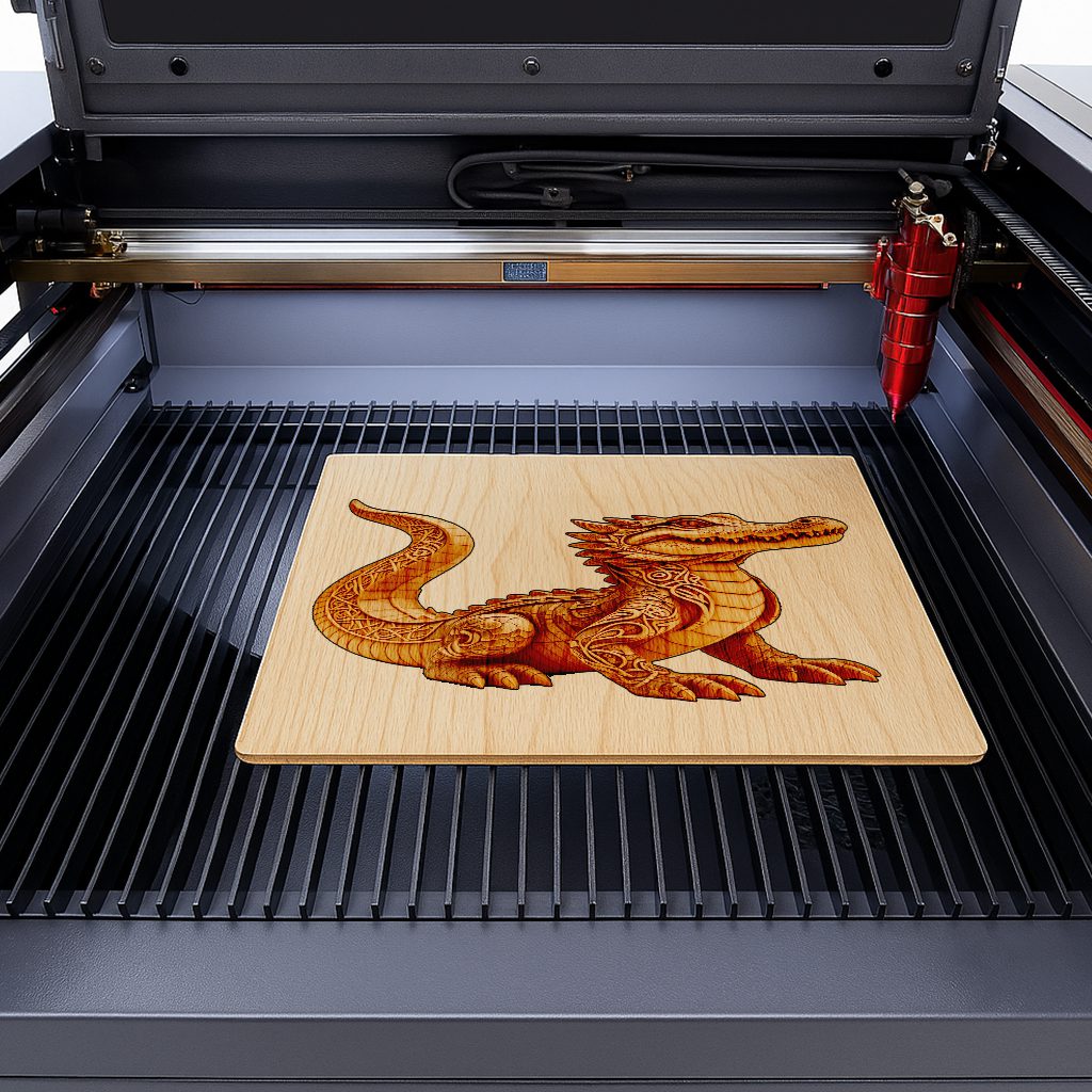 Crocodile 3D Illusion Laser Engraving File for Decor