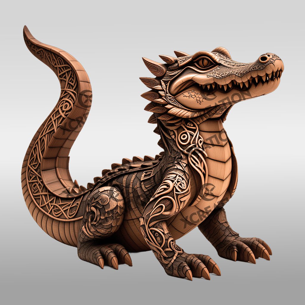 Crocodile 3D Illusion Laser Engraving File for Decor