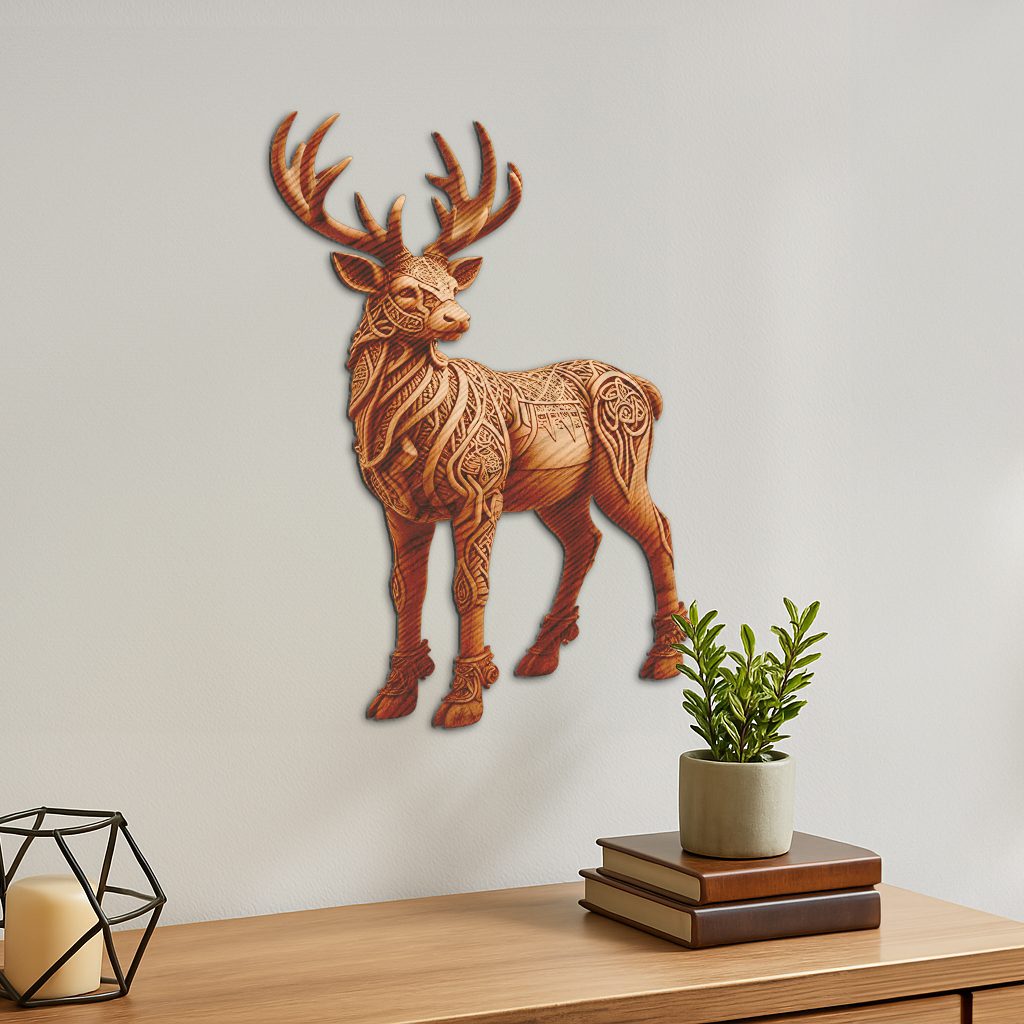 Deer 3D Illusion Laser Engraving File, Wildlife Art