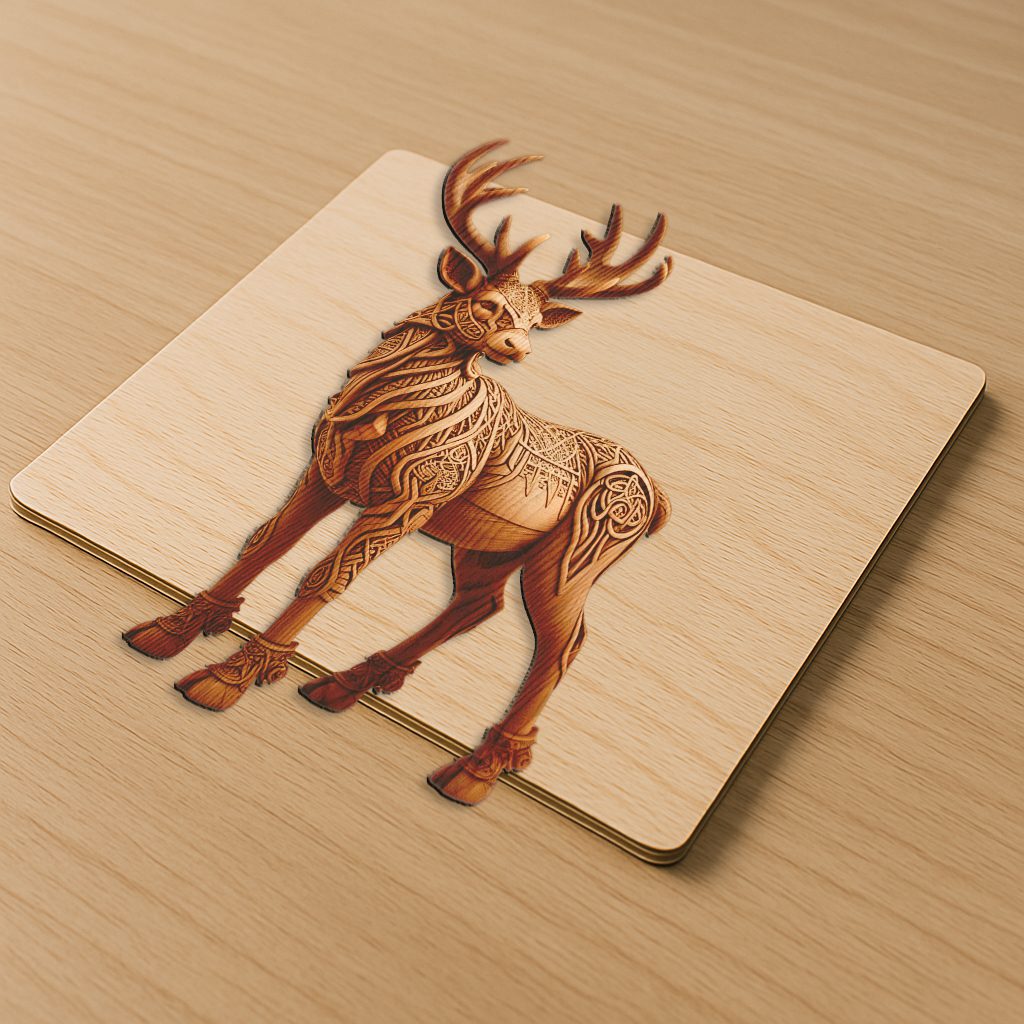Deer 3D Illusion Laser Engraving File, Wildlife Art