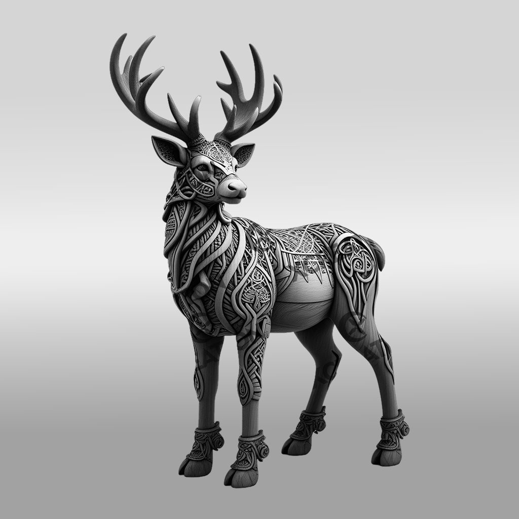 Deer 3D Illusion Laser Engraving File, Wildlife Art