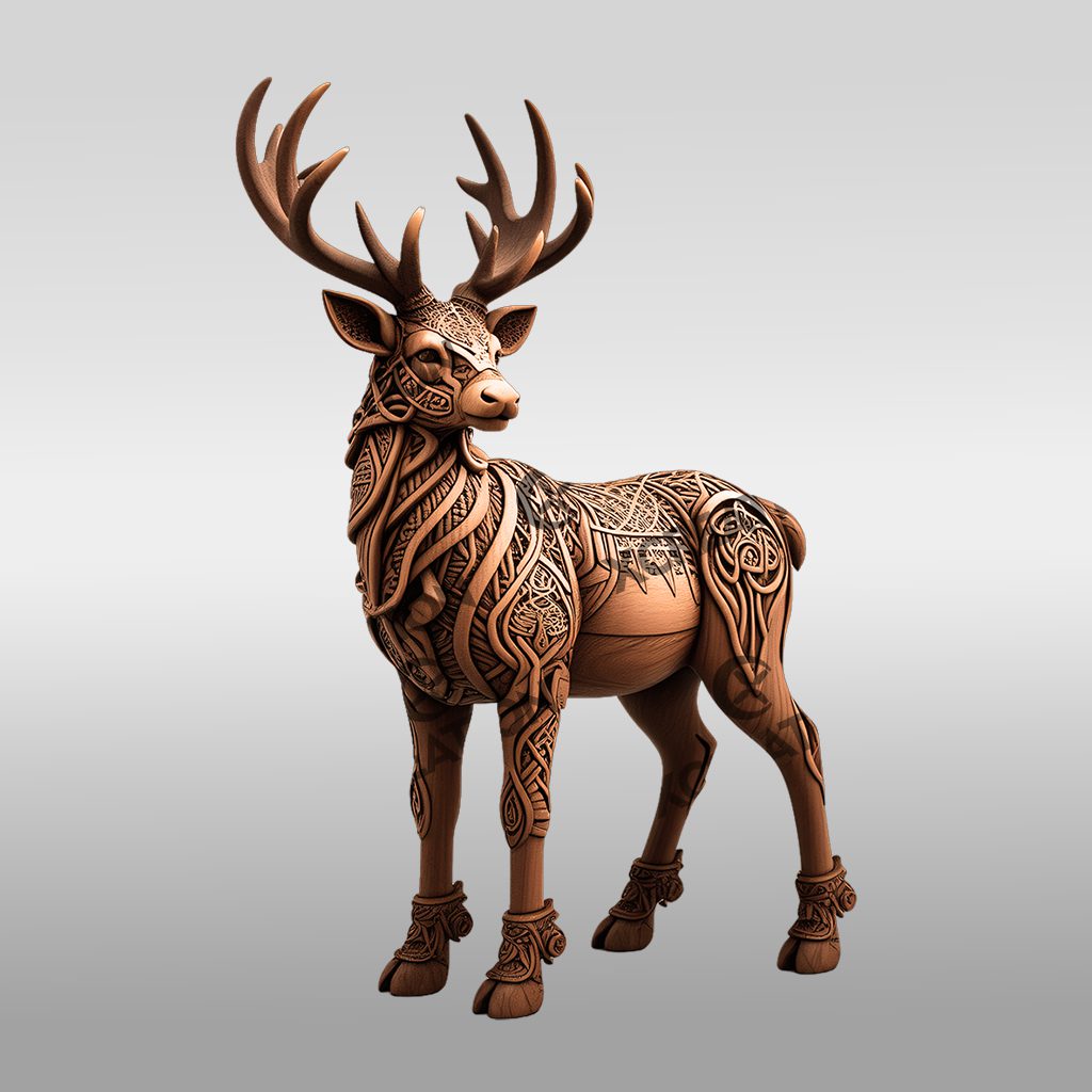 Deer 3D Illusion Laser Engraving File, Wildlife Art