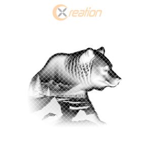 Double Exposure Bear Mountains Slate Coaster Design, Laser