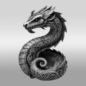 Dragon 3D Illusion Art File, Majestic Decor Piece