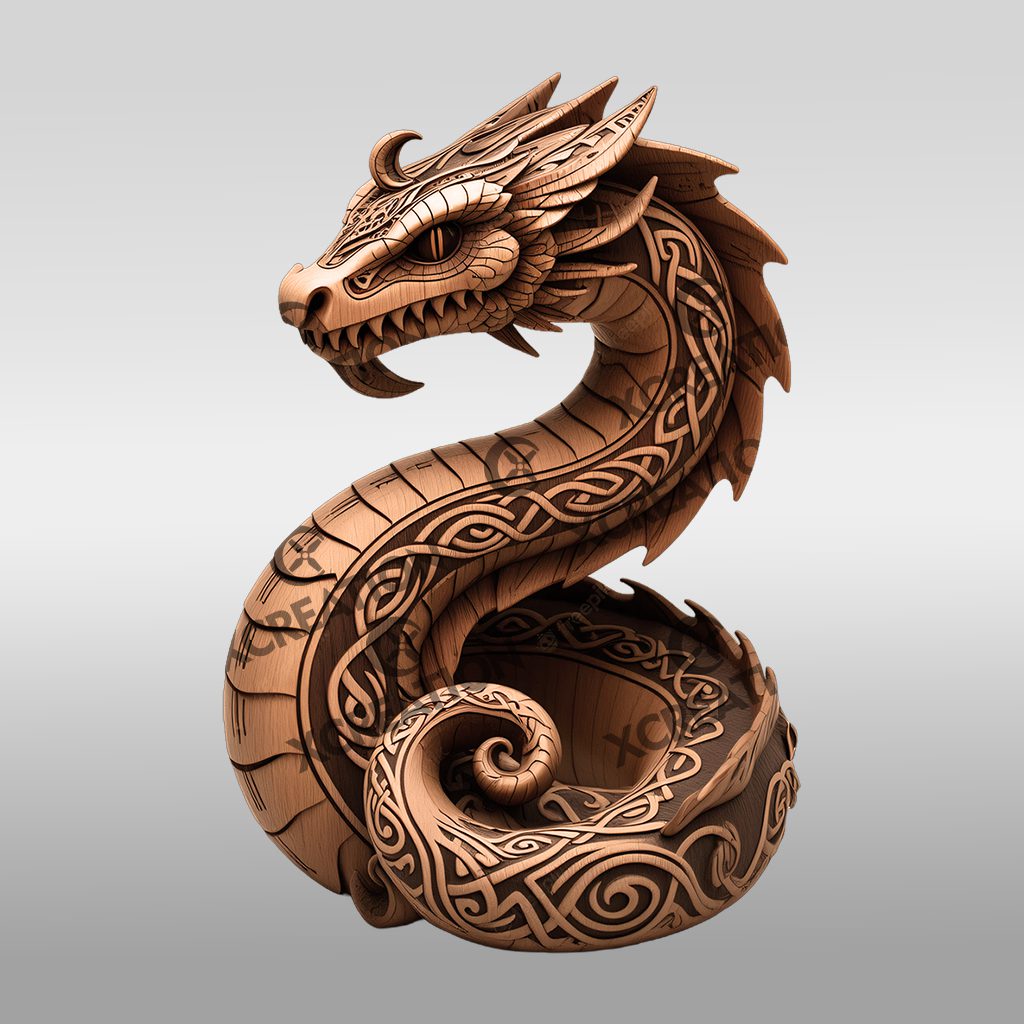 Dragon 3D Illusion Art File, Majestic Decor Piece