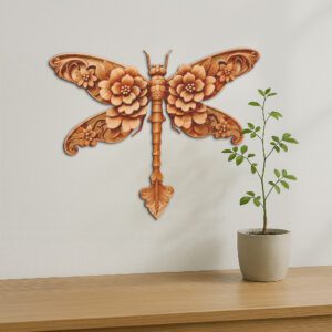Dragonfly 3D Illusion Laser Engraving File, Intricate Nature