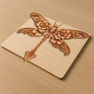 Dragonfly 3D Illusion Laser Engraving File, Intricate Nature
