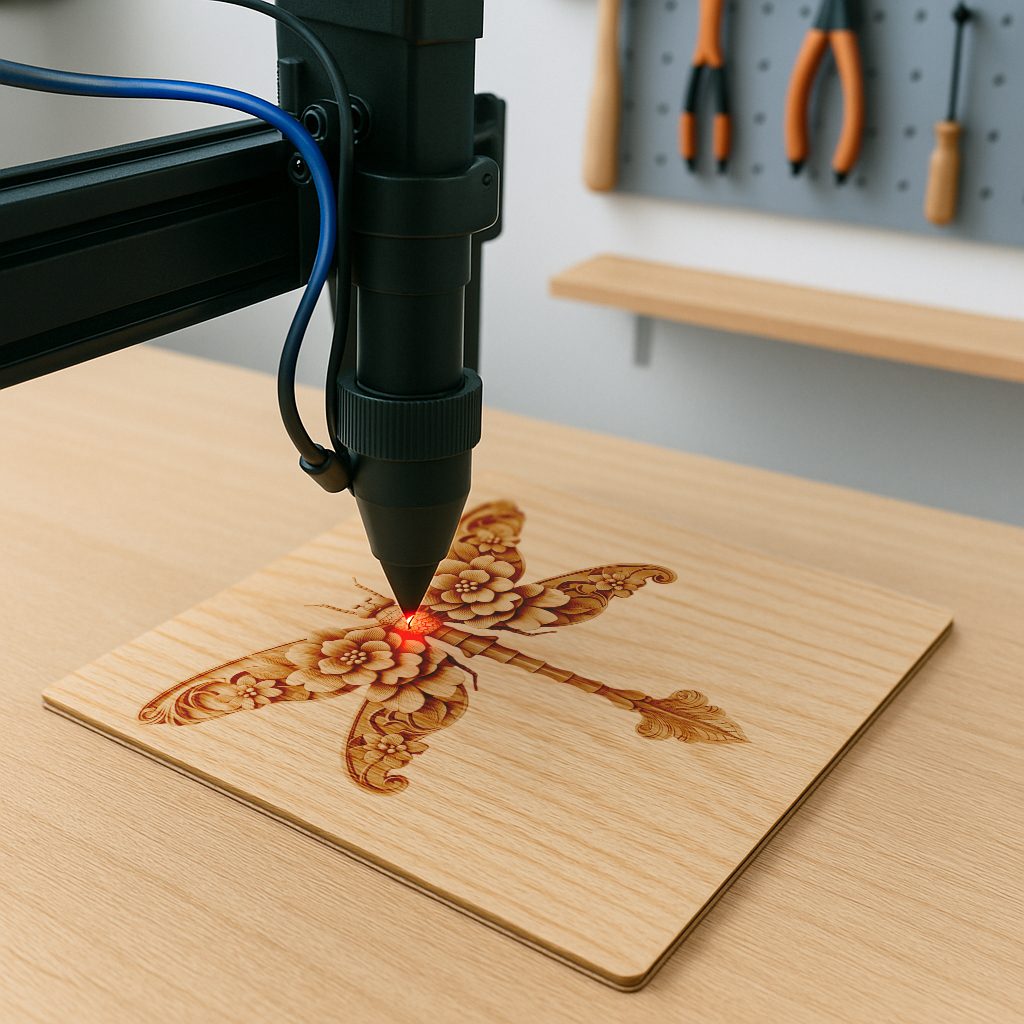 Dragonfly 3D Illusion Laser Engraving File, Intricate Nature