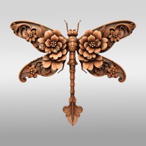 Dragonfly 3D Illusion Laser Engraving File, Intricate Nature