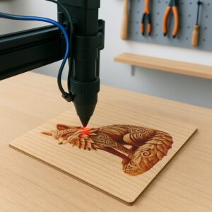 Fox Wildlife 3D Engraving Design, Unique Digital Art