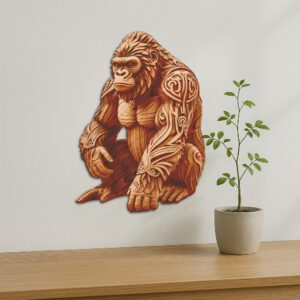 Gorilla 3D Illusion Art, Wildlife Laser Engraving File
