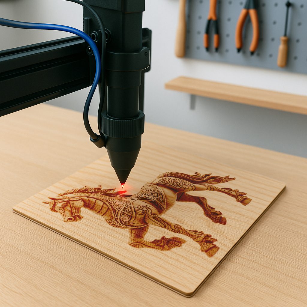 Horse 3D Illusion Laser Engraving Design, Unique Animal