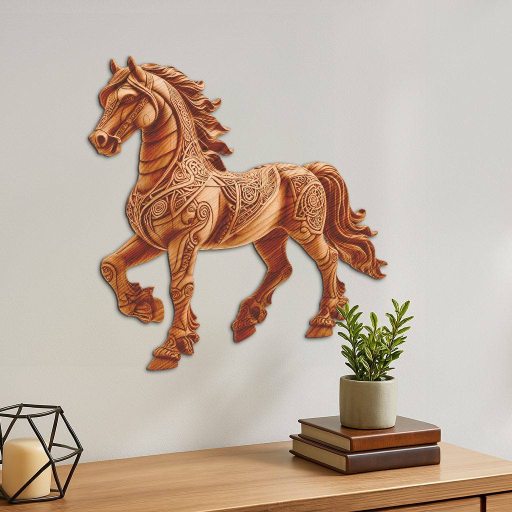 Horse 3D Illusion Laser Engraving Design, Unique Animal