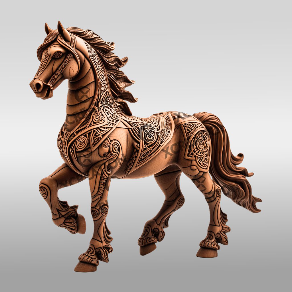 Horse 3D Illusion Laser Engraving Design, Unique Animal