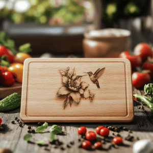 Hummingbird 3D Illusion Charcuterie Board Laser File, Unique