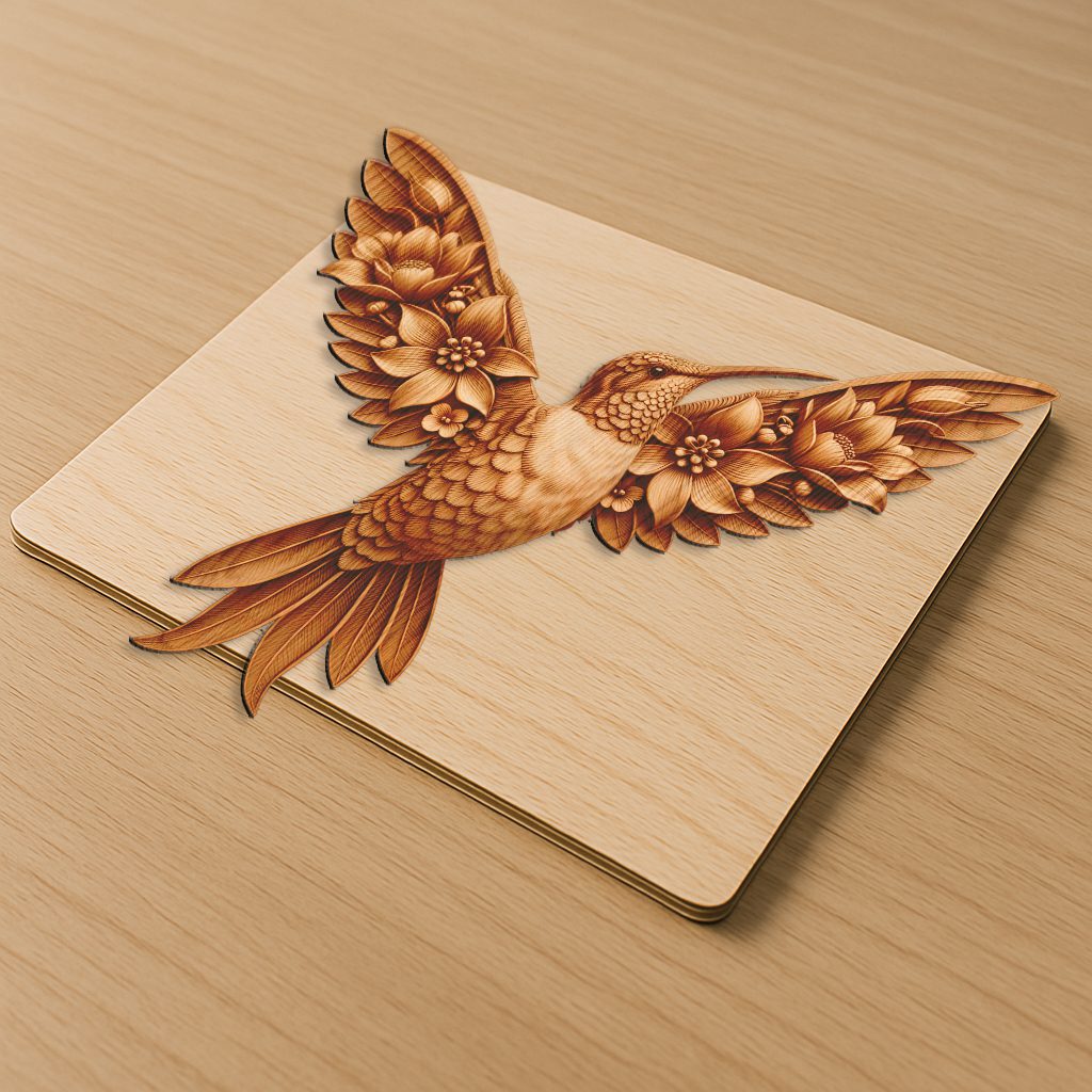 Hummingbird 3D Illusion Laser Engraving File, Animal Art