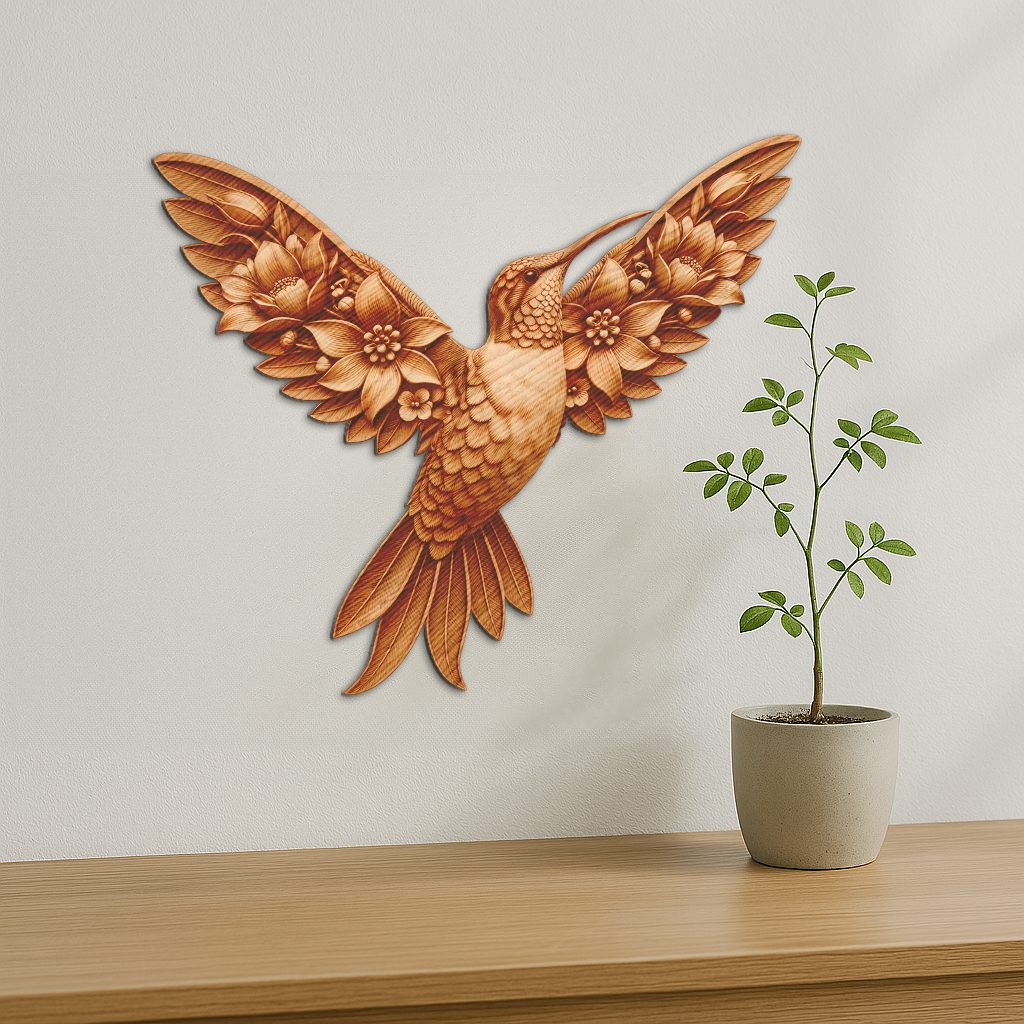 Hummingbird 3D Illusion Laser Engraving File, Animal Art