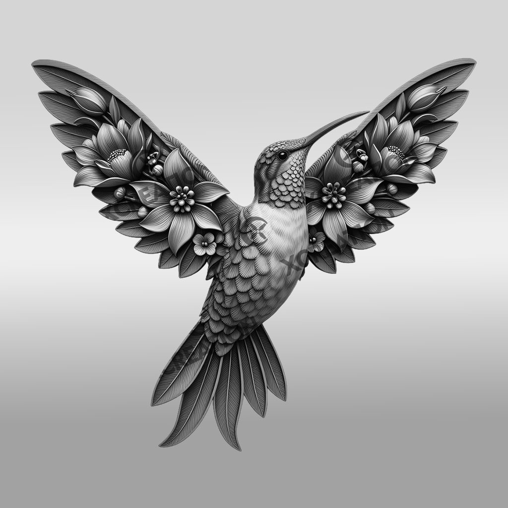 Hummingbird 3D Illusion Laser Engraving File, Animal Art