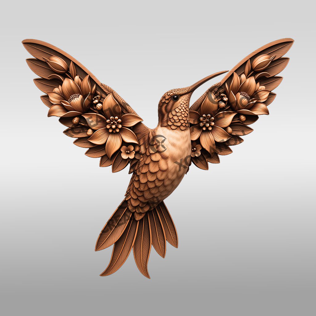 Hummingbird 3D Illusion Laser Engraving File, Animal Art