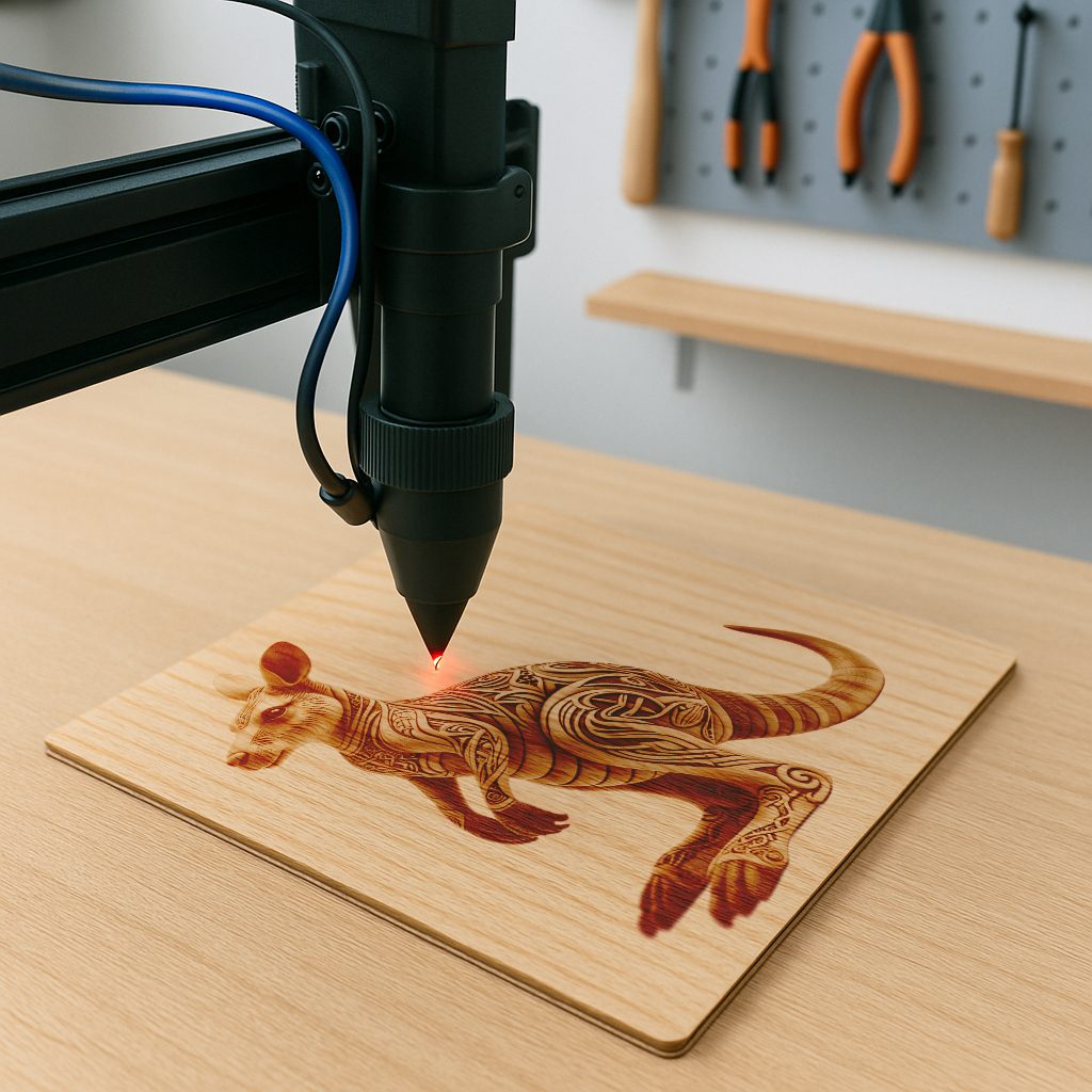 Kangaroo 3D Illusion Laser Engraving Design File for