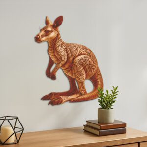 Kangaroo 3D Illusion Laser Engraving Design, Unique Animal