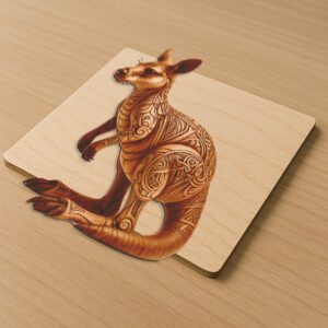 Kangaroo 3D Illusion Laser Engraving Design, Unique Animal