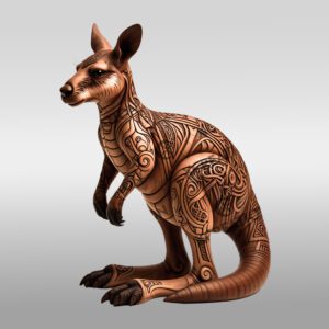 Kangaroo 3D Illusion Laser Engraving Design, Unique Animal
