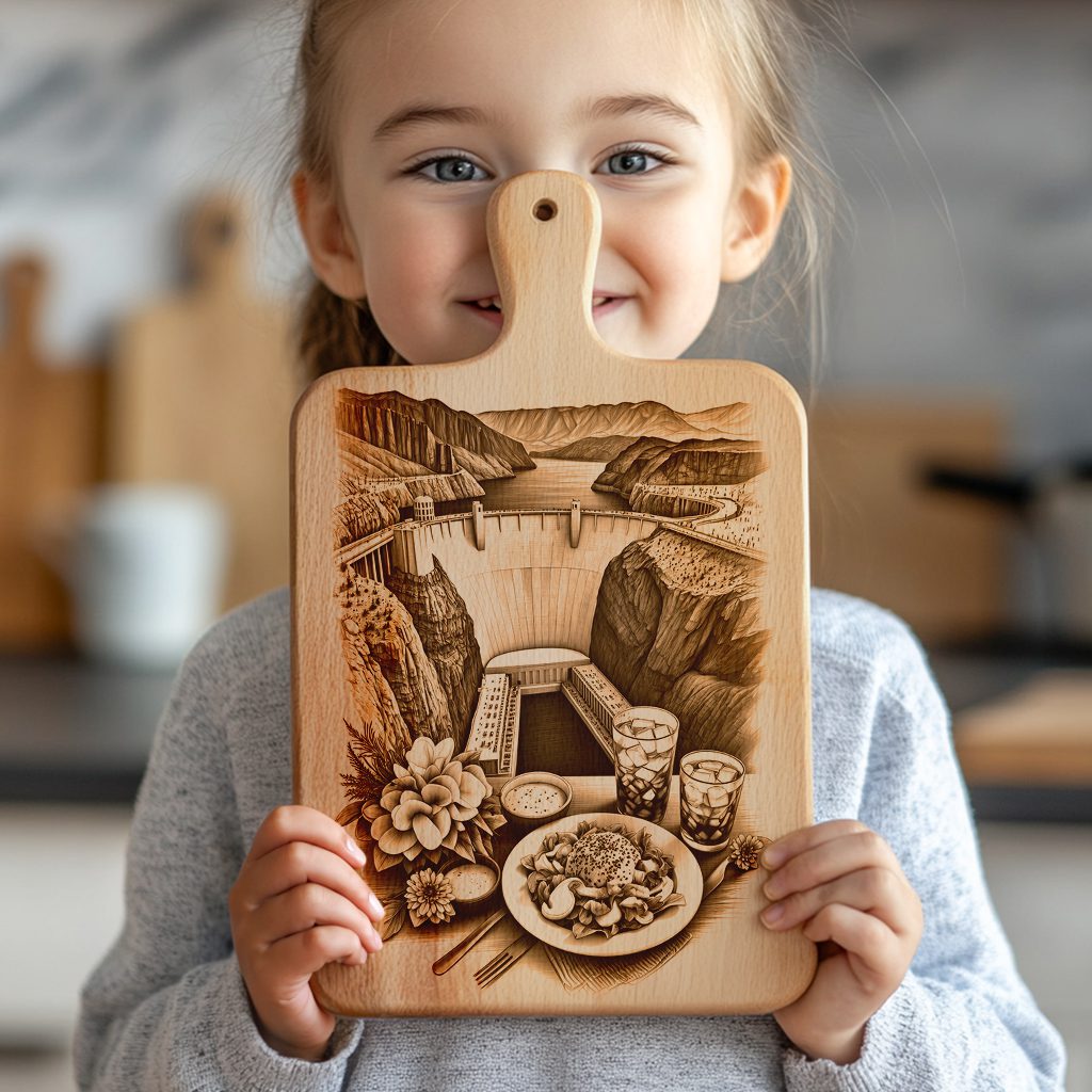 Laser Engraved Charcuterie Board, American Wonders Theme, Kitchen