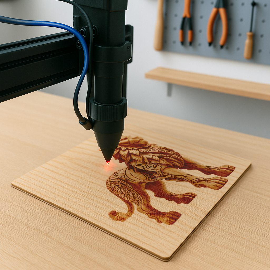 Lion 3D Illusion Design, Wildlife Laser Engraving Template,
