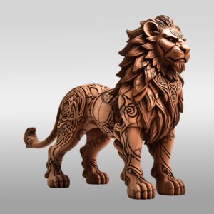 Lion 3D Illusion Design, Wildlife Laser Engraving Template,