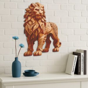 Lion 3D Illusion Laser Engraving, Unique Wildlife Home