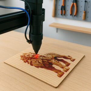 Lion 3D Illusion Laser Engraving, Unique Wildlife Home