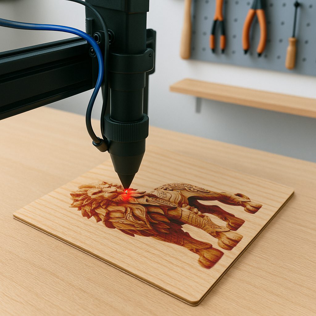 Lion 3D Illusion Laser Engraving, Unique Wildlife Home