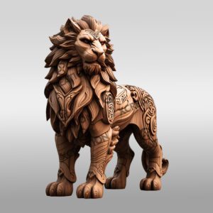 Lion 3D Illusion Laser Engraving, Unique Wildlife Home