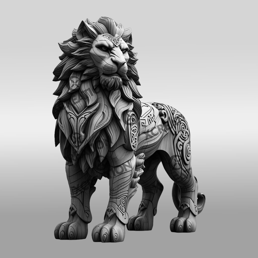 Lion 3D Illusion Laser Engraving, Unique Wildlife Home