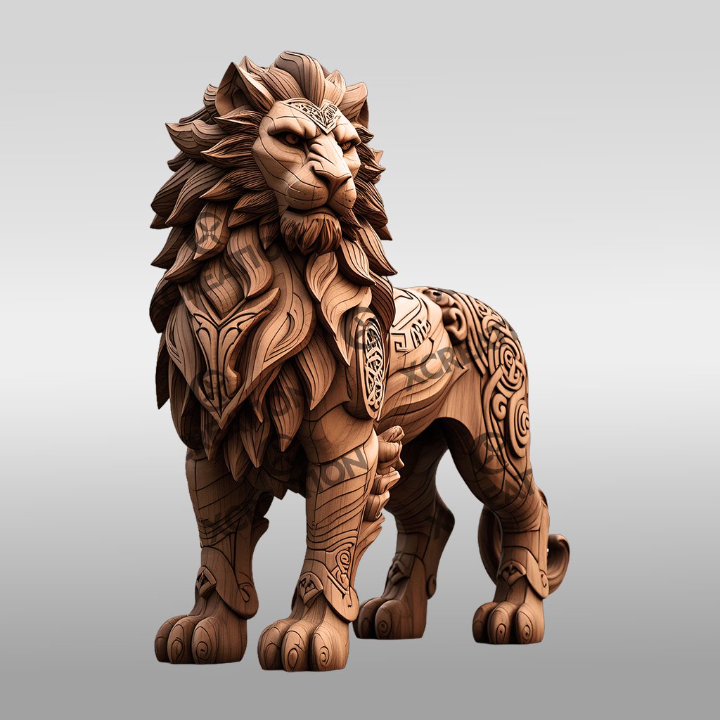 Lion 3D Illusion Laser Engraving, Unique Wildlife Home