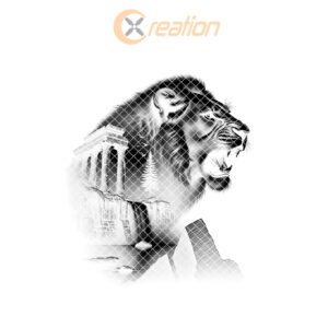 Lion Waterfall Double Exposure Slate Coaster Engraving File,