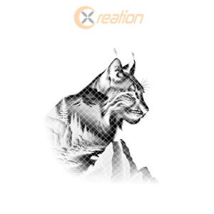 Lynx Mountain Landscape Laser Engraving Design, Slate Coaster