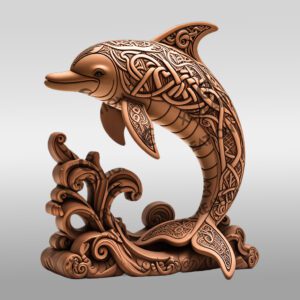 Modern 3D Dolphin Art Laser Design for Unique
