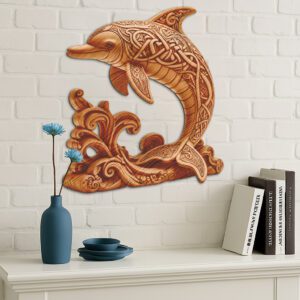 Modern 3D Dolphin Art Laser Design for Unique