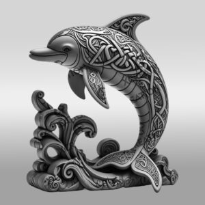 Modern 3D Dolphin Art Laser Design for Unique