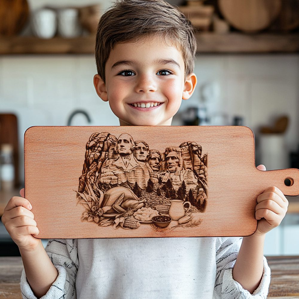 Mount Rushmore Charcuterie Board Engraving File, Personalized Kitchen