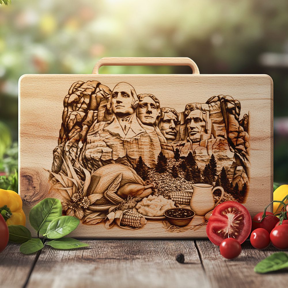 Mount Rushmore Charcuterie Board Engraving File, Personalized Kitchen