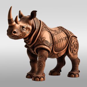 Rhino 3D Illusion Art File, Unique Wildlife Décor