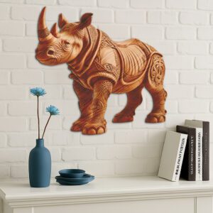 Rhino 3D Illusion Art File, Unique Wildlife Décor