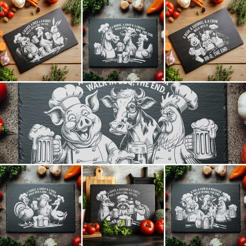 Slate Cheese Board Bundle, 6 Laser Engraving Files,