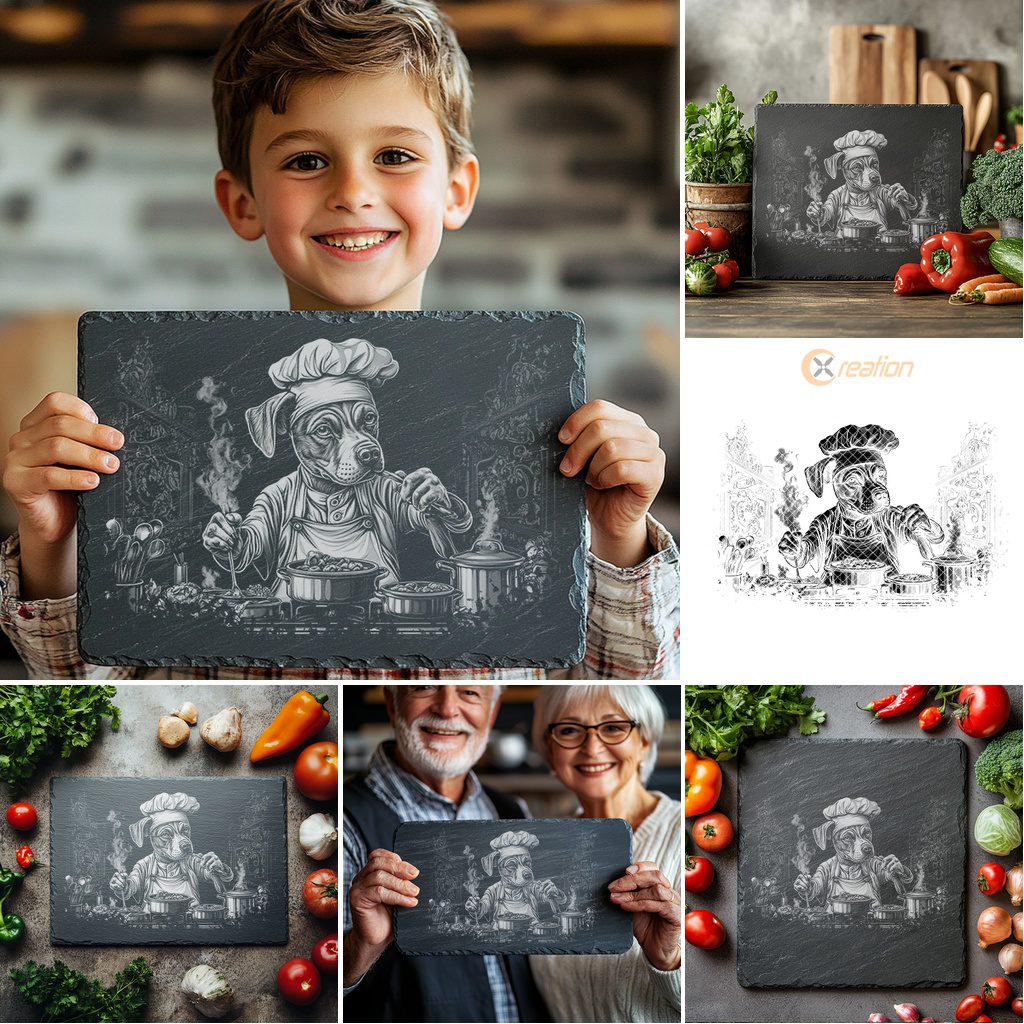 Slate Cheese Board Laser Engraving Bundle, 3D Animal