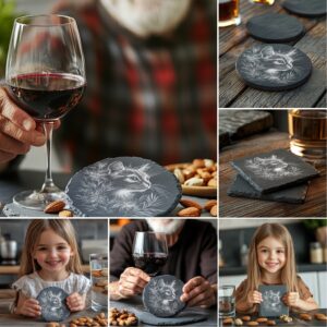 Slate Coaster Engraving Files, 3D Illusion Cat Dog