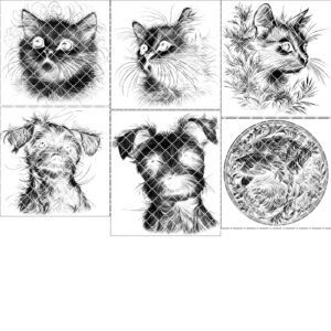 Slate Coaster Engraving Files, 3D Illusion Cat Dog