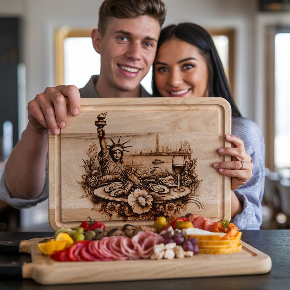 Statue of Liberty Charcuterie Board, Elegant Seafood Design,